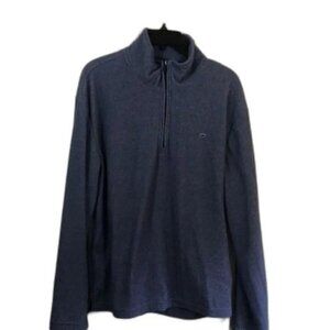 Crown & Ivy Mens Pullover Sweater Quarter Zip Mock Neck Blue‎ Casual